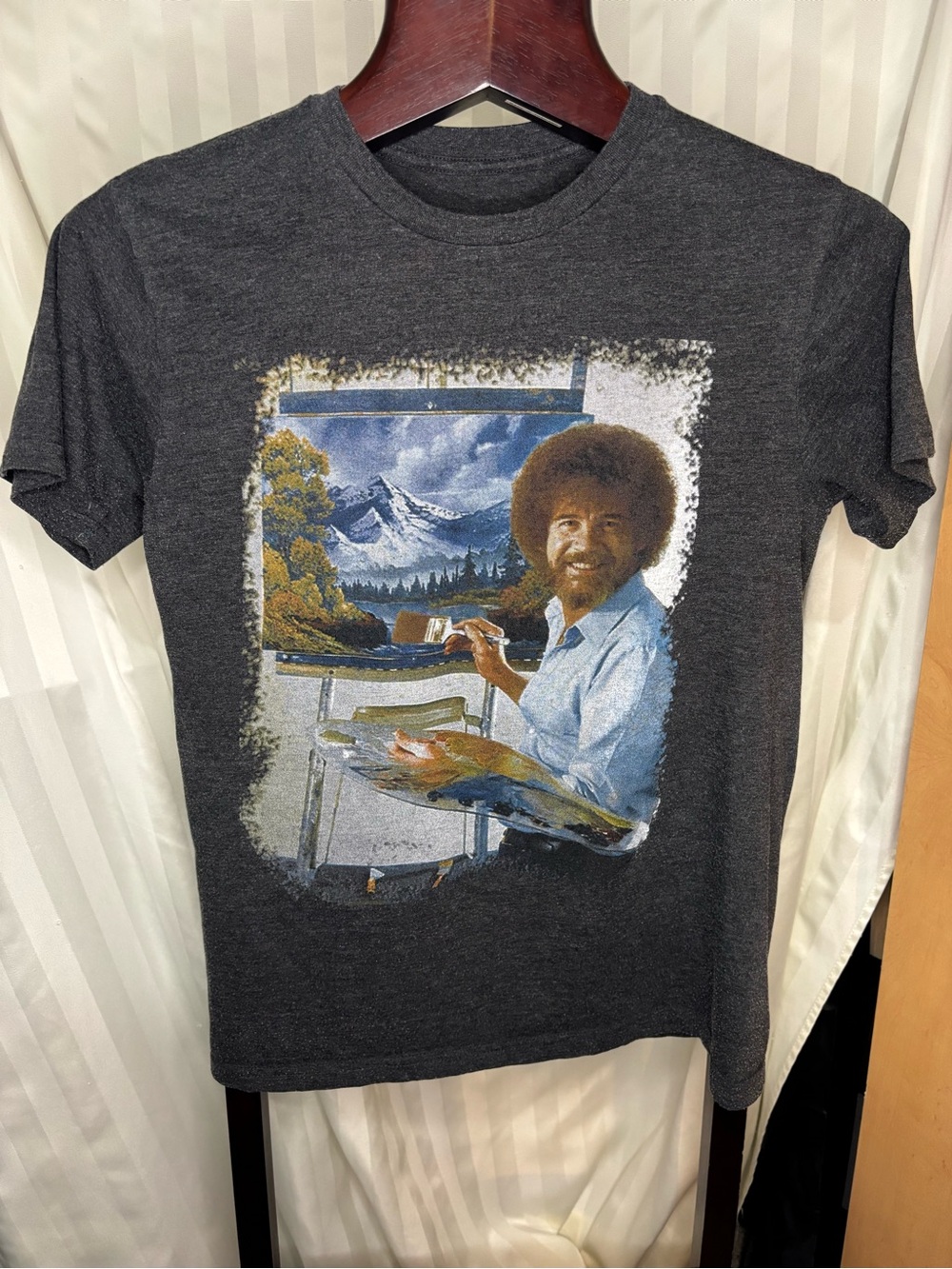 Bob Ross - Dark Gray Graphic Men’s T-Shirt